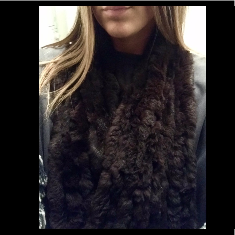 Authentic rabbit fur scarf